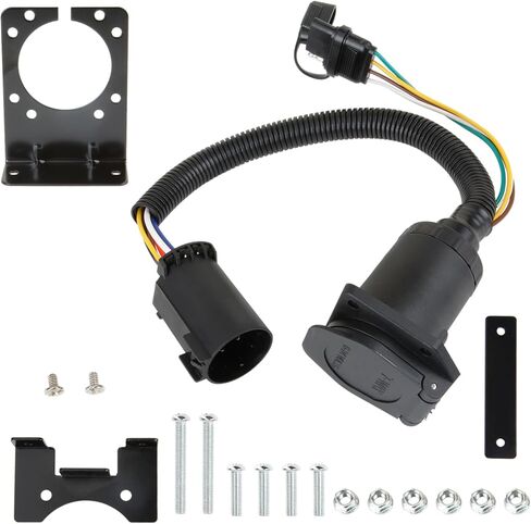 55774 MITZONE Multi-Tow 4-Way Flat و7-Way Blade Trailer Wiring محول موصل الأسلاك تسخير عدة متوافق مع Ford GM Dodge Durango Ram Sierra Grand Cherokee Buick Cadillac شيفروليه هوندا in Kuwait