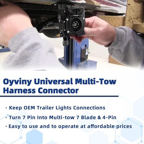 55774 MITZONE Multi-Tow 4-Way Flat و7-Way Blade Trailer Wiring محول موصل الأسلاك تسخير عدة متوافق مع Ford GM Dodge Durango Ram Sierra Grand Cherokee Buick Cadillac شيفروليه هوندا in Kuwait