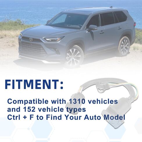 55774 MITZONE Multi-Tow 4-Way Flat و7-Way Blade Trailer Wiring محول موصل الأسلاك تسخير عدة متوافق مع Ford GM Dodge Durango Ram Sierra Grand Cherokee Buick Cadillac شيفروليه هوندا in Kuwait