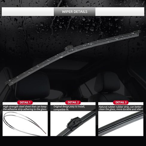 ONLY Rear Wiper, Replacement for Toyota C-HR, For Mazda CX-5 CX-7 CX-9, For Hyundai Santa Fe 2007-2012 Rear Windshield Wipe in Saudi Arabia