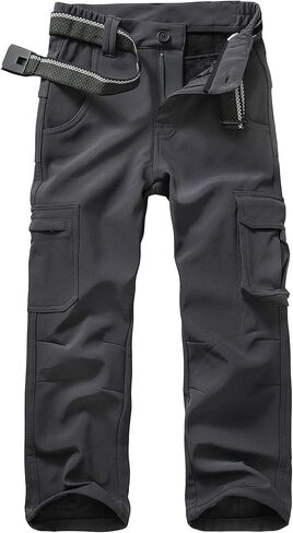 Boys Snow Ski Pants Kids Girls Hiking Outdoor Waterproof Windproof Fleece Lined Warm Softshell Snowboard Pants in Saudi Arabia