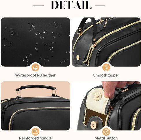 Travel Toiletry Bag Makeup Bag for Women - Stylish & Waterproof Leather Cosmetic Bags with Wide Open Flat, Portable Large Toiletry Organizer for Trave Daily Work in Saudi Arabia