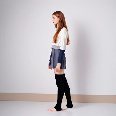 جوارب Hoyuwak النسائية طويلة جدًا بدون قدم، جوارب سميكة لتدفئة الساق، جوارب للركبة عالية الكابل للشتاء in Kuwait