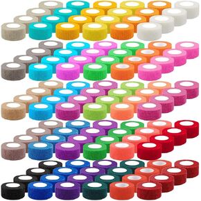 120 Rolls Self Adhesive Bandage Wrap, 1 Inch x 5 Yard Breathable Self Adherent Wrap,120 Pack Self Adhesive Bandage Wrap (Multicolor,1INCH)