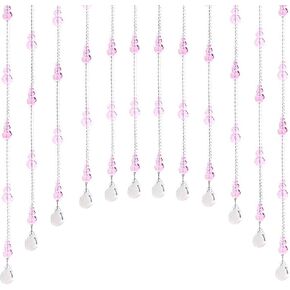 Crystal Curtain Bead,20 Strings Arched Curtain Door String Curtain Crystal Partition Curtain Beaded Curtains for Living Room Bedroom Door Parts Home Decoration,Pink