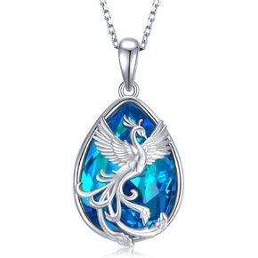 Phoenix Necklace for Women 925 Sterling Silver Phoenix Pendant Necklace Crystals Phoenix Jewelry Gifts for Women Mom