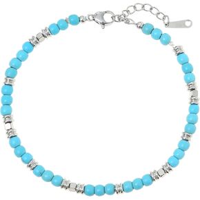 أساور مطرزة من نامي للرجال - أساور من الفولاذ المقاوم للصدأ للرجال - سوار سلسلة فضي قابل للتعديل للرجال (7.5 بوصة + 2 بوصة امتداد سلسلة) in Kuwait