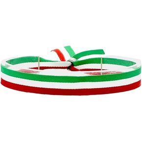 Men's and Women's Fabric Bracelet with The Flag of Italy and The Basque Country, Euskadi, Adjustable