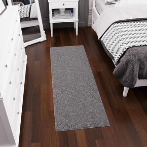 Sweethome Stores Luxury Collection Soft Solid Grey Shaggy Non-Slip (2' X 6') Shag Runner Rug