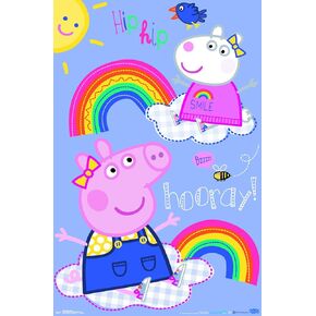 Trends International Peppa Pig - Hooray Wall Poster, 22.375" x 34", Unframed Version