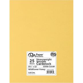 PA Paper Accents Heavyweight Smooth Cardstock 8.5" x 11" Moon Blue, 100lb colored cardstock paper for card making, scrapbooking, printing, quilling and crafts, 25 piece pack