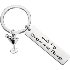 KUIYAI Girls Weekend Gift Girls Getaway Bachelorette Party Gift Girls Trip Cheaper Than Therapy Keychain Travel Gift