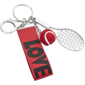 Mini Personality Letter Love Tennis Keychain Colorful Simple Sports Style Backpack Decration Jewelry