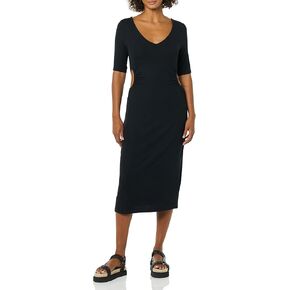 Amazon Essentials Women's Fine Rib Side Cut-Out Dress (Previously Daily Ritual)
