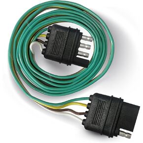 Trailer Wire Extension 4-Way 4 Pin Plug 4 Wire 4-Flat Connector with Male & Female Plug 18 AWG 59 inch Hitch Light Trailer Wiring Harness Extender