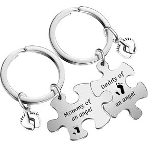 Ghloyza Miscarriage Gifts for Mothers Miscarriage Memorial Keychain Sympathy Gifts Miscarriage Gift for Dad Mom Mommy Daddy of an Angel Puzzle Keychain Infant Loss Keepsake Jewelry Gift