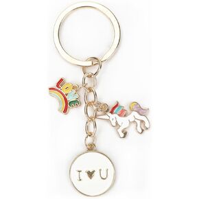 Unicorn Keychain,Stunning Rainbow Keychain Gifts for Women,Bestie Gifts,Friend Keychain. A Thoughtful Birthday, Valentine's, Thanksgiving,Christmas Gift for Sisters, Besties, Friends