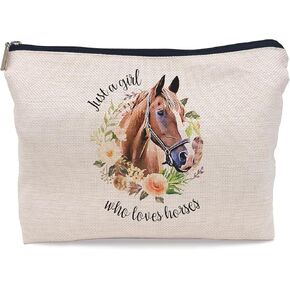 Horse Gifts For Girls Horse Stuff，Horse Gifts,Horse Gifts For Women,Gifts For Horse Lovers,Just A Girl Who Lovers Horses Makeup Bag