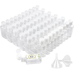FOOCHY 120 Pack Clear Plastic Refillable Flip-Top Bottles for Hand Sanitizer Shampoo Lotion,etc - No BPA/Parabens, 60ml/2oz