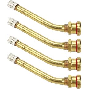 Modengzhe 5 Pcs 135 Degree Brass Tubeless Tire Valve Adaptor for Large Vehicles Trucks Buses V3-20-4 (85mm Length)
