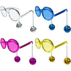 Retro Disco Ball Party Favors Funny Glasses 4 Pack, Disco Sunglasses Accessories for Women and Men in Kuwait