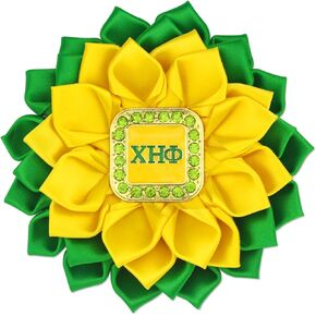 Greek Chi Eta Flower Corsage for Women Sorority Chi Brooch Pin 1932 Sorority Gift Crystal Paraphernalia Jewelry for Soror Sisterhood Gift