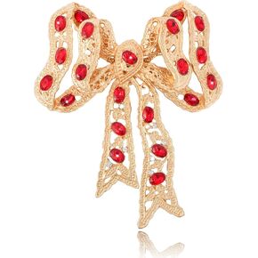 Rhinestone Bow Brooch Vintage Crystal Large Bowknot Brooches for Women Brooch Pin Wedding Fashion Jewelry Accessories,Women Gift