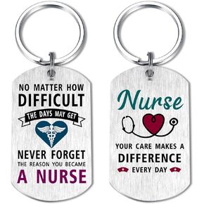EE&YU Nurse Accessories Gifts - RN ICU Nurse Birthday Keychain, Nurse Present for Women Men, Best Nurse Valentines Day Key Chain