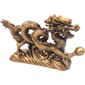 6inch Chinese Bronze Feng Shui Dragon Statue,Bring Good Luck,Indoor Decoration Model,Home Office Decoration Tabletop Decor Ornaments Gifts
