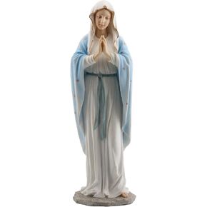 Blessed Virgin Mary Our Lady of Grace 11 3/4 Inch Light Color Stone Statue Religious Decoration