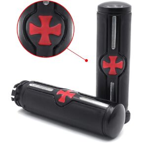 HTTMT MT291-021A- Motorcycle Black 25mm 1" Handlebar Cross grips Compatible with Harley 96-later VRSC, XL, XR, Dyna, Softail (except FLSTSE2/3, FLSTNSE, and FXSBSE) and 96-07 Touring models