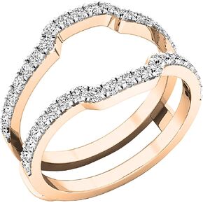 Dazzlingrock Collection Round White Diamond Enhancer Guard Ring for Women (0.50 ctw, Color I-J, Clarity I1-I3) in Solid Gold