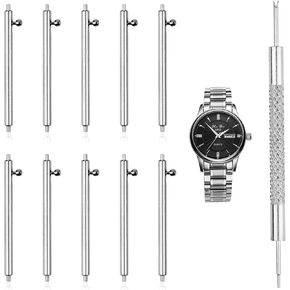 11 قطعة 26 مم قضبان زنبركية سريعة الفك (دبابيس الساعة)، أداة إصلاح شريط الساعة من الفولاذ المقاوم للصدأ ومجموعة استبدال دبابيس حزام الساعة، أداة حزام الساعة ودبابيس حزام الساعة in Kuwait