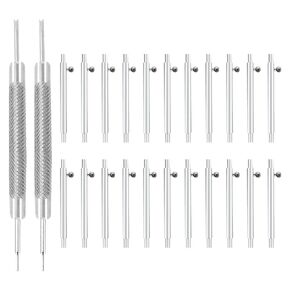 Honbay 40PCS L 24mm Dia 1.5mm Stainless Steel Quick Release Spring Bars Pins Watch Replacement Band Strap Link Pins Watch Lugs with 2PCS Double Tip Watch Band Remove Tool Spring Bar Repair Tool