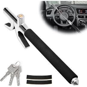 Steering Wheel Lock Anti-Theft Device: Universal Retractable Car Club Steering Wheel Lock, Adjustable Car Wheel Lock with 3 Keys for Auto/Truck/SUV/Van, Car Security Antitheft Locking Devices(Red)