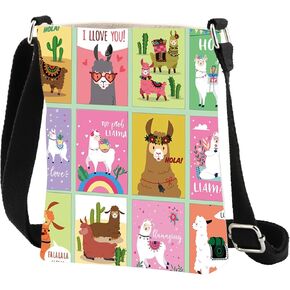 CMNIM Llama Crossbody Purse Llama Gift for Women Alpaca Crossbody Bag Llama Lover Gift Cute Llama Crossbody Bag Wildlife Gift