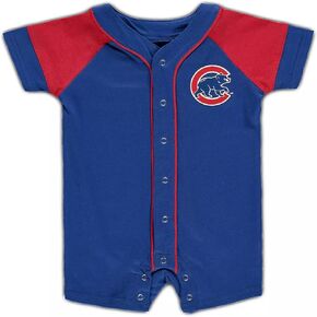 Outerstuff MLB Unisex-Baby Newborn & Infants 0-24 Months Little Slugger Onesie Bodysuit Romper (6/9 Months, Atlanta Braves)