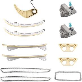 Engine Timing Chain Set, Compatible with 2009-2022 Hyundai Genesis Azera Palisade Santa Fe 13-22 Kia Cadenza Sedona Stinger K900 Sorento Telluride 3.3L 3.8L Engine, Replace# 24321-3L100 24322-3CGA1