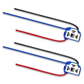 DAMA H4 9003 HB2 Bulb Socket Angled Adapter Wire Harness Extension Connector for LED and Halogen Headlight Bulb | Durable Ceramic Female Pigtail 12 ga. 14 AWG | Pack of 2