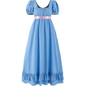 Regency Dresses for Women Regency Era Dress Empire Waist Victorian Tea Party Ball Gown with Satin Sash