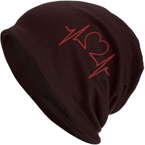 Nurse and Heart EKG Nursing Slouchy Beanie Hat for Men/Women Hip-Hop Soft Lightweight Running Headwear Cap Baggy Skull Sleep Scarf Thin Knit Hat