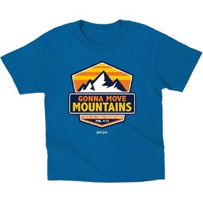 Kerusso Gonna Move Mountains I Can Do All Things Through Christ Sapphire Blue Cotton Kids' Crew Neck T-Shirt, 4T