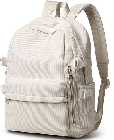 School Backpack Fits 15.6 Inch Laptop Corduroy Bookbag For Teens College Simple Lightweight Travel Casual Work School Backpack in Kuwait