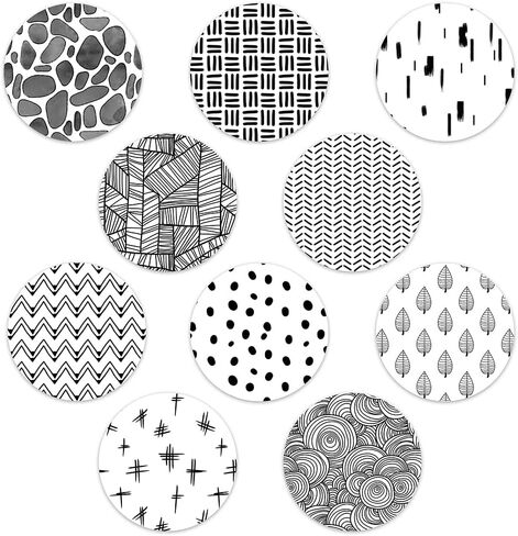 Rockadex Adhesive Patches - Compatible for Freestyle Libre Sensor, Custom-Designed Freestyle Libre Patches, Diabetic Supplies Mix 10 Pack Black & White Mix (Full Circle NO Cut) in Saudi Arabia