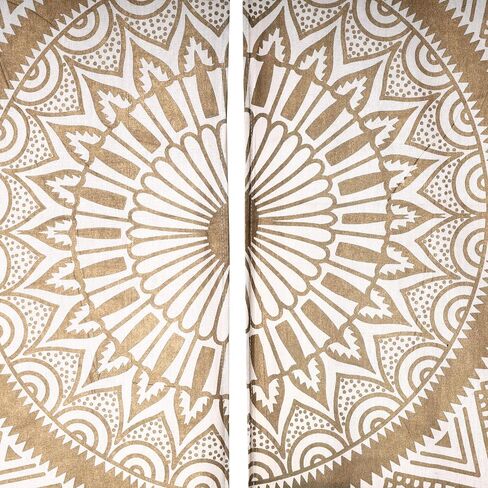 Bless International Beautiful Indian Bohemian Psychedelic Hippie Ombre Window Curtain Panels for Bedroom, Living, Balcony (Golden Passion Flower (38x83 Inches)(96x210 Cms)) in Kuwait