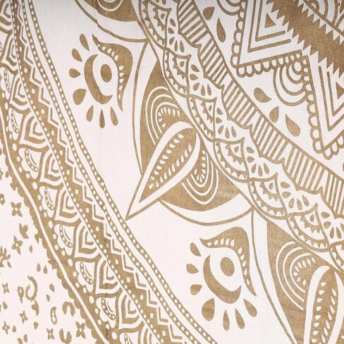 Bless International Beautiful Indian Bohemian Psychedelic Hippie Ombre Window Curtain Panels for Bedroom, Living, Balcony (Golden Passion Flower (38x83 Inches)(96x210 Cms)) in Kuwait