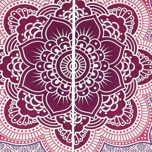 Bless International Beautiful Indian Bohemian Psychedelic Hippie Ombre Window Curtain Panels for Bedroom, Living, Balcony (Golden Passion Flower (38x83 Inches)(96x210 Cms)) in Kuwait