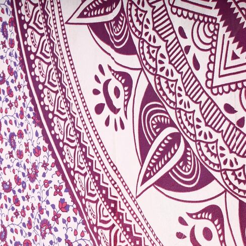 Bless International Beautiful Indian Bohemian Psychedelic Hippie Ombre Window Curtain Panels for Bedroom, Living, Balcony (Golden Passion Flower (38x83 Inches)(96x210 Cms)) in Kuwait