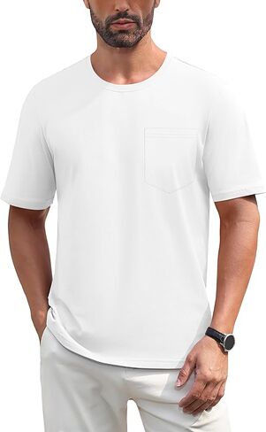 TACVASEN Mens Pocket T Shirts Cotton Short Sleeve Moisture Wicking Casual Crew Neck Tshirts in Kuwait