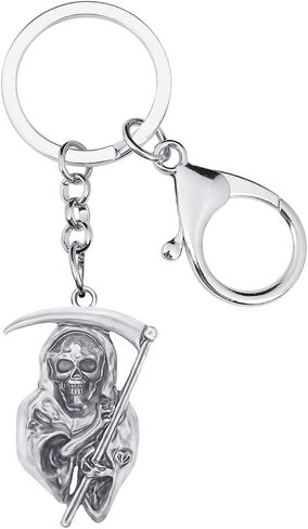 WEVENI Novelty Halloween Grim Reaper Keychain Skull Key Ring Car Bag Wallet Accessories Charms for Women Girls Skull Gifts in Kuwait